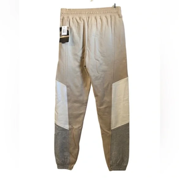 NINETY PERCENT NWT Color-block Organic Cotton Hoodie/Joggers Set Beige - XS